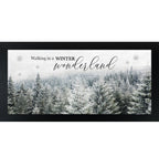 Walking in a Winter Wonderland – Snowy Evergreen Forest Framed Wall Art | Winter Decor (SS1363)