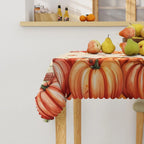 Fall Pumpkin Square Tablecloth | Thanksgiving Harvest Table Cover