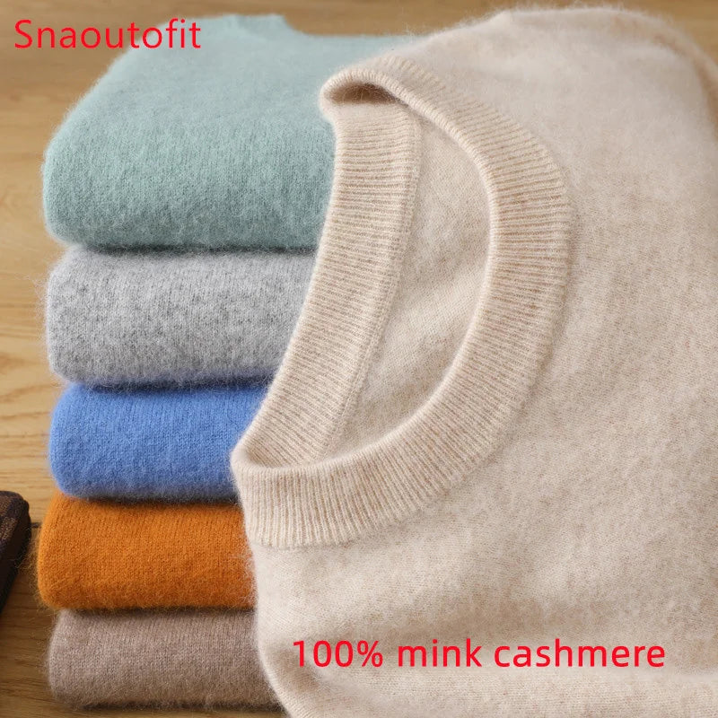 Men's Luxury Mink Cashmere Sweater | Cozy Autumn Knit Pullover