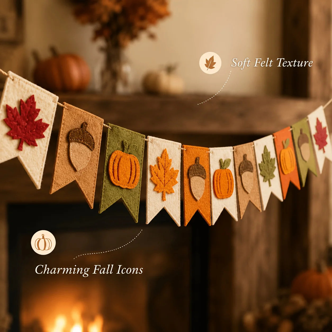 Autumn Harvest Felt Banner Garland