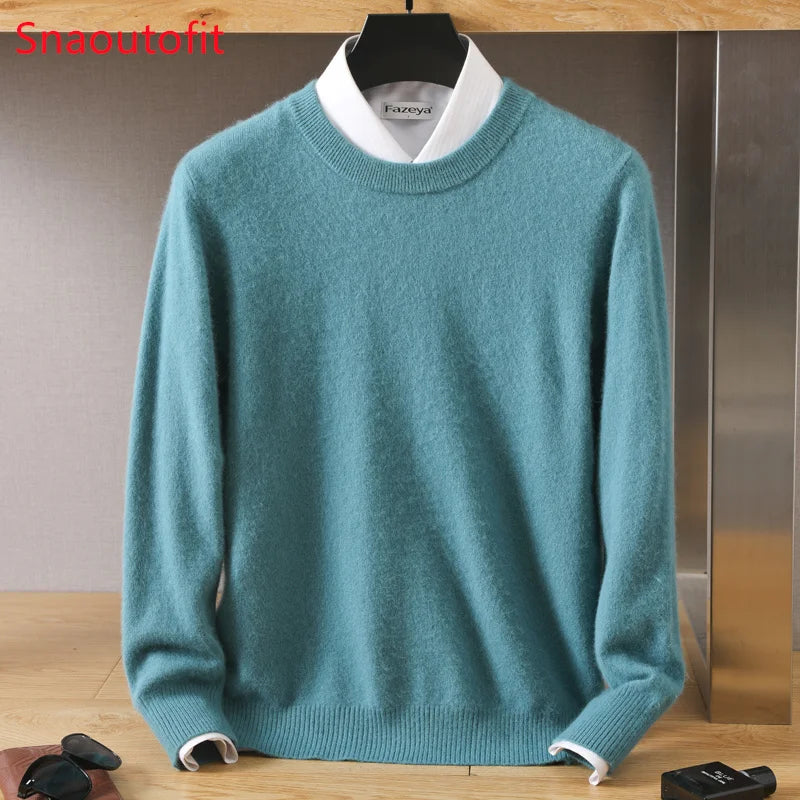 Men's Luxury Mink Cashmere Sweater | Cozy Autumn Knit Pullover