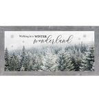 Walking in a Winter Wonderland – Snowy Evergreen Forest Framed Wall Art | Winter Decor (SS1363)