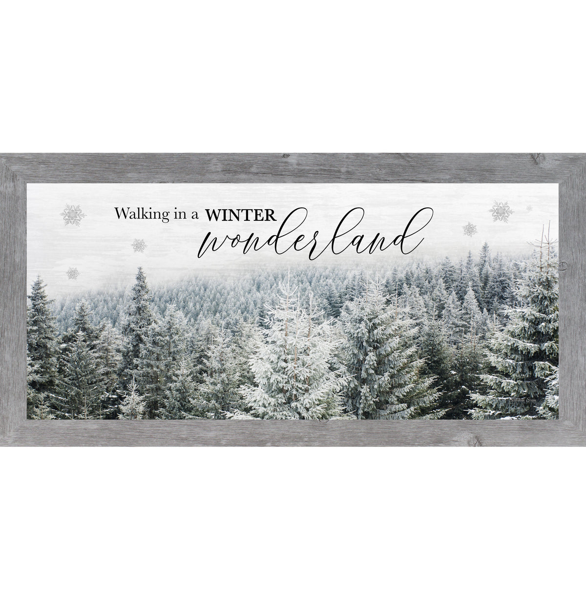 Walking in a Winter Wonderland – Snowy Evergreen Forest Framed Wall Art | Winter Decor (SS1363)
